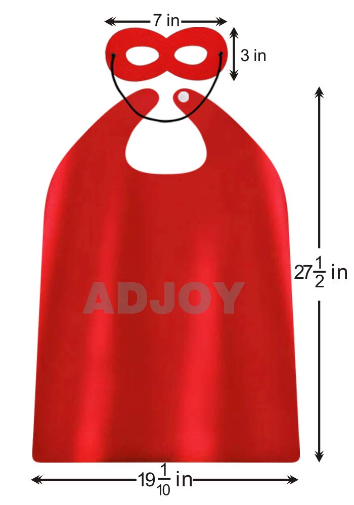 ADJOY Superhero Capes and Masks for Kids Birthday Party 7 Sets - DIY Dress Up Costumes - Bluk Pack (Blue)