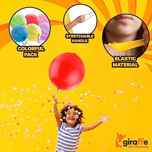 Giraffe 30 Pack Punch Balloons Valentines Party Favors for Kids- 18 Inches Large Thick Latex Neon Rubber Heavy Duty Balloo...
