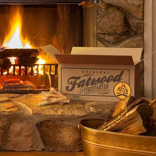 Fatwood Fire Starter Sticks 25-lb Box 2-Pack - Indoor or Outdoor All Natural Pine Fire Starters for Campfires, Fireplace, Firepit, Wood Stove, or BBQ Grill - Kindling Wood Firewood by Pure Garden