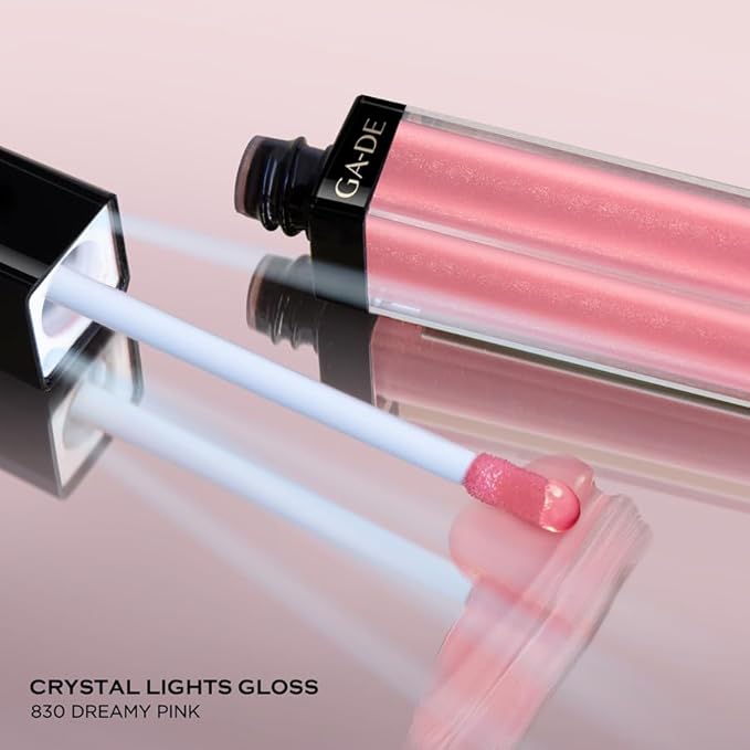 GA-DE Crystal Lights Lip Gloss, 525 - Enriched with Light-Reflecting Crystal Pearls - Smooth Silky, Rich Color - Moisturizes and Adds Shine - 0.2 oz