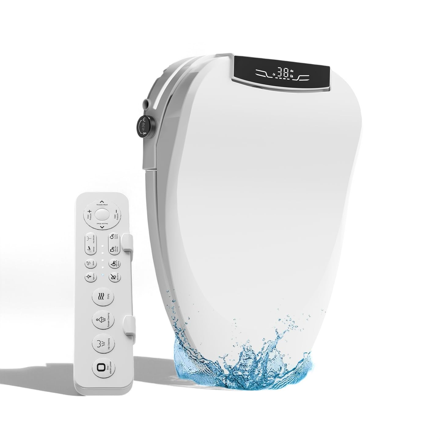 Simenr Electric Bidet Toilet Seat Elongated, Instant Warm Water Heated Wash, Self-Cleaning Nozzle, 5X Drying, Anti-Yellowing Quiet Soft Close Lid, Luxury Smart Bidet for Villa&Family, Easy DIY Install