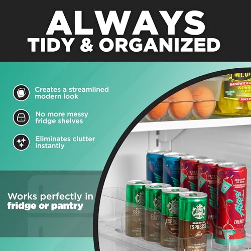 Automatic Soda Can Organizer - 2-Pack - Soda Can Dispenser for Refrigerator - Automatic Drink Holder for Fridge - Organizi...