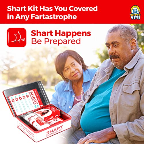 Funny Shart Survival Kit by Witty Yeti. Ultimate Poop Prank Gag Gift Set Contains Wet Wipes, Disposable Underwear, Tissues...