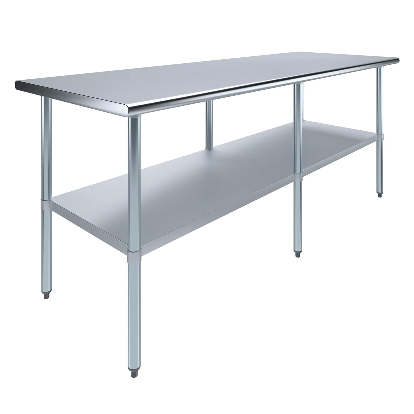 AmGood 30 in. x 84 in. Stainless Steel Work Table | Metal Kitchen Food Prep Table | NSF