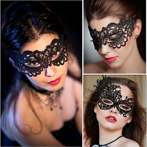 Mordarli Masquerade Mask for Women Lace Eye Mask for Halloween Costume Party