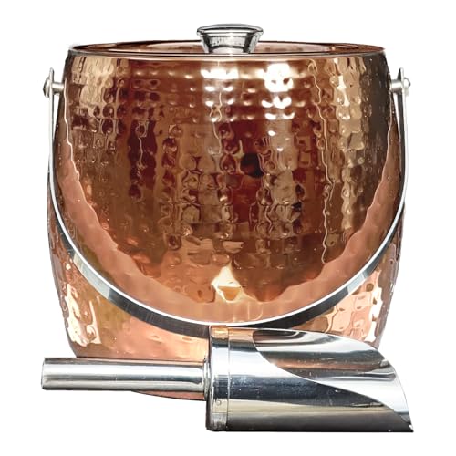 BREKX 3QT Insulated Ice Bucket for Parties with Lid and Scoop- Sweat-Free One Bottle Wine Chiller/Champagne Bucket or Ice ...