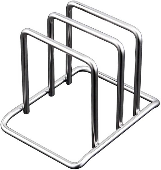 Teensery Cutting Board Holder Stainless Steel Wire Chopping Board Stand Cutting Board Storage Rack Organizer with 2 Slots ...