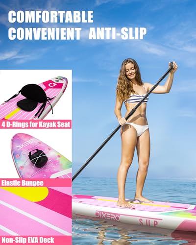 Dixero Inflatable Stand Up Paddle Board with SUP Accessories, Anti-Slip EVA Deck, 11'*33" Inflatable Paddle Boards for Adu...