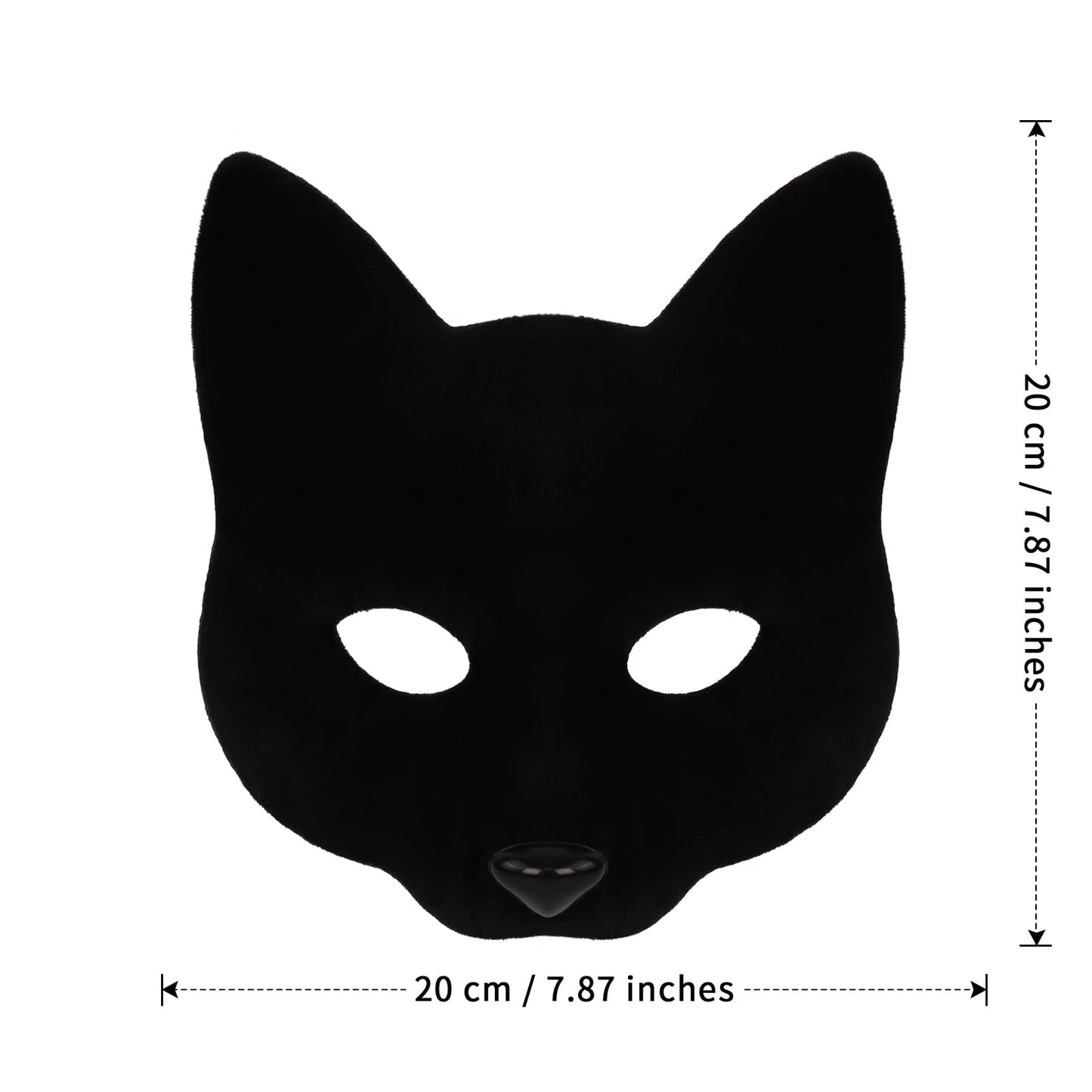 HAOAN Faux Fur Half Face Mask Paw Gloves Wolf Fox Tail and Leather Necklace Set Costume for Halloween Cosplay Party Black