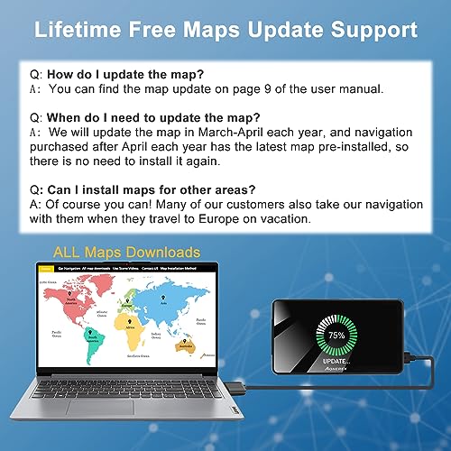 Car GPS Navigation 7 Inch Truck Navigator Latest Maps Touch Screen Vehicle GPS Commercial Trucker Voice Navigation Speedin...
