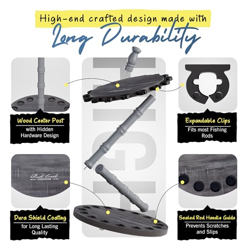 Rush Creek Creations | Rod Holder for 16 Fishing Poles, Garage Organization and Storage, for Reels, Gear, Accessories, Tac...