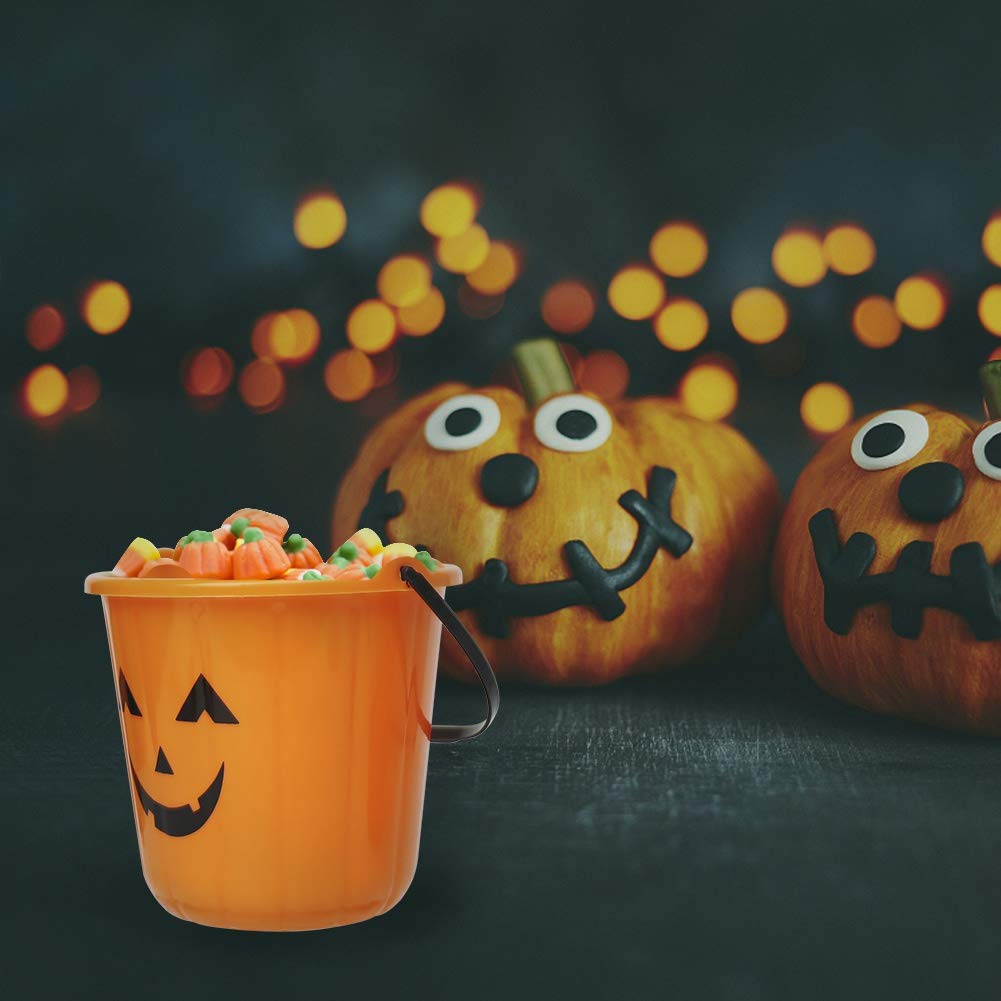 Zcaukya Halloween Trick Treat Candy Buckets, 6-Pack Plastic Pumpkin Pails