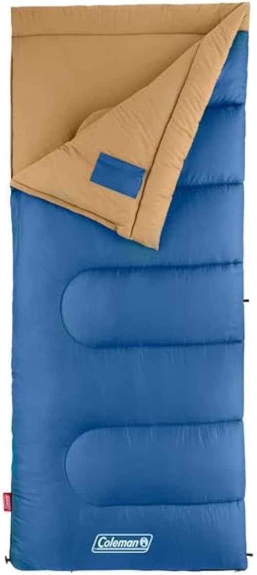 Coleman Brazos 20/30°F Adult Cool-Weather Sleeping Bag with No-Snag Zipper & Stuff Sack, Machine Washable, Great for Campi...