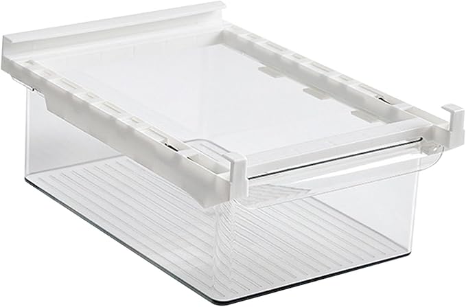 Refrigerator Drawer Organizer Clear PET Fridge Organizer Bin Pull Out Shelf Holder Storage Box for Eggs Fruits Vegetables Drinks