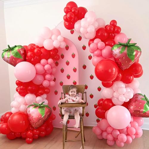 Red Pink Balloons 60 Pcs 12 Inch Fuchsia Hot Pink Rose Red Balloon Neon Pink Magenta Strawberry Berry Helium Balloons for ...
