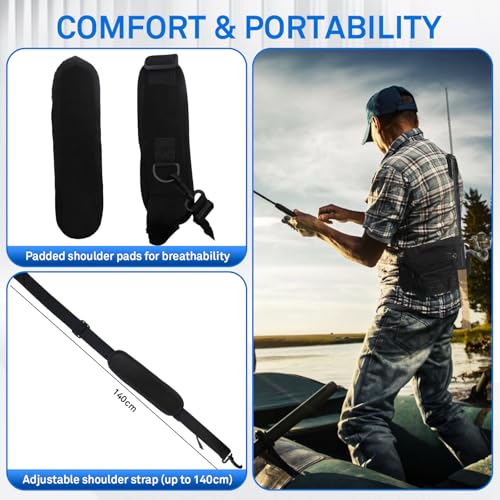 JEVCSD Fishing Waist Bag with Adjustable Belt/Shoulder Strap, Waterproof Tackle Storage Bag, Fishing Fanny Pack for Men, S...