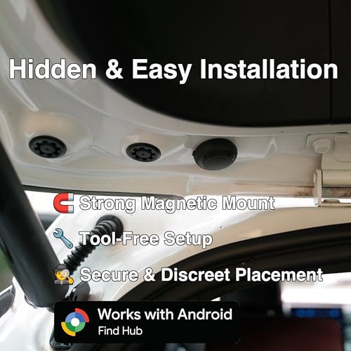 JPBEIDUOYIN GPS Tracker for Vehicles – Google Find Hub Enabled, No Monthly Fee, Hidden Magnetic Waterproof Tracking Device...