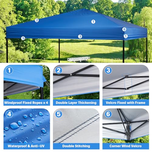 10×10 Canopy Replacement Top, Pop Up Canopy Replacement Tent Cover for Straight Leg Frame, Waterproof Canopy Top Cover for...