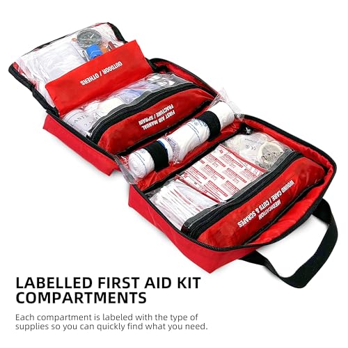 First Aid Kit - Trauma Kit with Essential Emergency Medical Supplies, Waterproof Travel First Aid Kit, Simple and Portable...