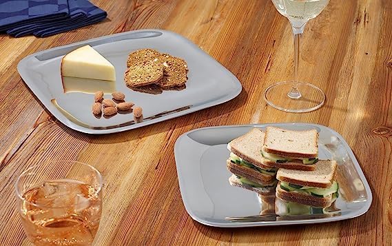Nambé Accent Tray – Modern Alloy Serving Dish for Hot and Cold Foods, Decorative Tableware Ideal for Appetizers, Cocktails, or Desserts, Elegant Centerpiece Enhancing Dining or Buffet Display