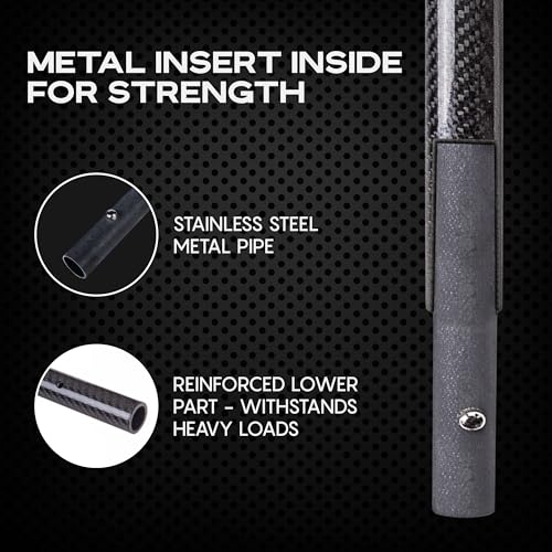 CKG Carbon Fiber Travel Sand Scoop Shovel Handle Universal Lightweight Pole for Beach Metal Detecting Long Rod with 28.5m...