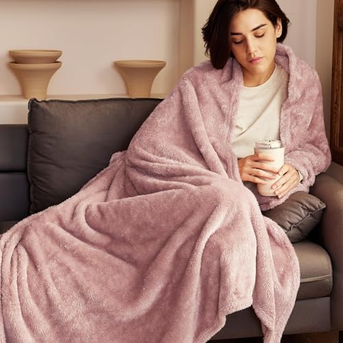 Exclusivo Mezcla Plush Fuzzy Fleece Throw Blanket Extra Large, Super Soft, Fluffy and Warm Blankets for Couch, Bed, All Se...