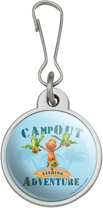 GRAPHICS & MORE Campout Fishing Adventure Dinosaur Train Jacket Handbag Purse Luggage Backpack Zipper Pull Charm