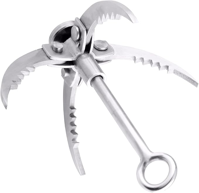 TRIWONDER Grappling Hook Gravity Rock Climbing Hooks Folding Carabiner Claws Stainless Steel Anchor for Climbing, Fishing,...