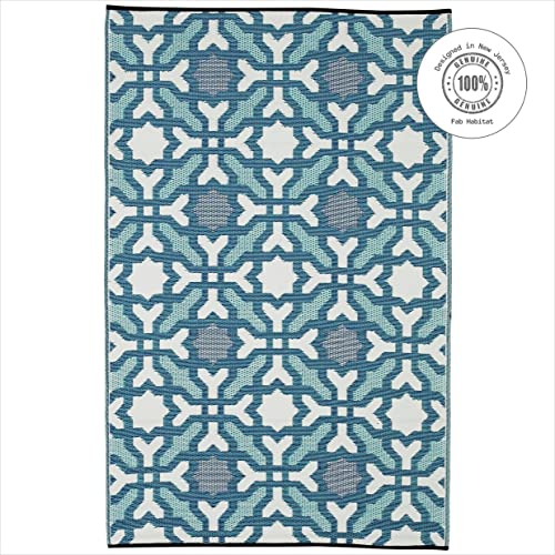 Fab Habitat Outdoor Rug - Waterproof, Fade Resistant, Reversible - Premium Recycled Plastic - Spanish Tile Farmhouse - Lar...