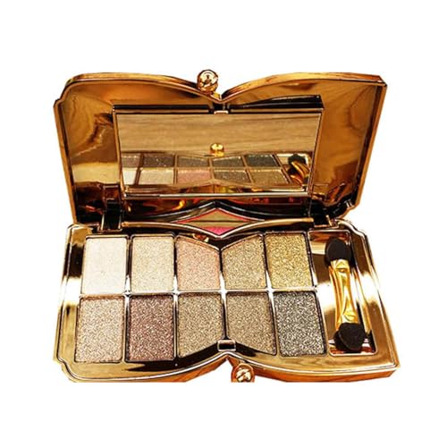 Glitter Eyeshadow Palette, 10 Colors Sparkle Shimmer & Matte Eye Shadow Highly Pigmented Waterproof Long Lasting Makeup Se...
