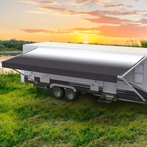 ShadePro - RV Awning Fabric Replacement - Premium Grade Weatherproof Vinyl - Universal Outdoor Canopy for Camper, Trailer,...