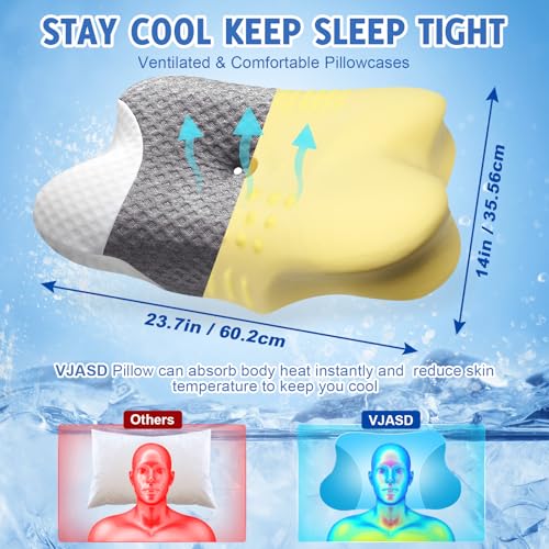 Cervical Neck Pillows with Memory Foam - Neck Pillows for Pain Relief Contour Memory Foam Pillows Ergonomic Neck Support -...