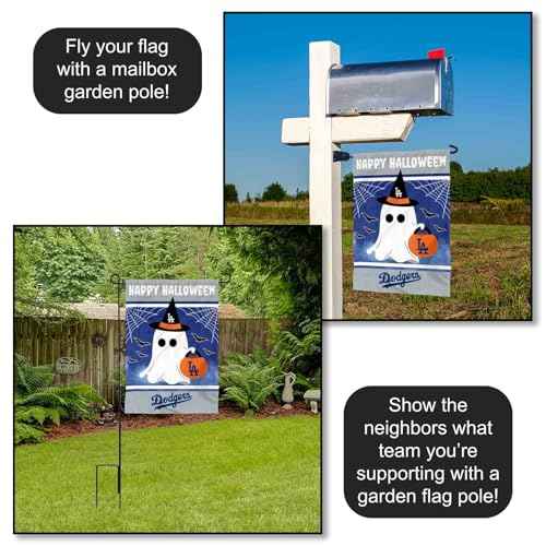 Los Angeles Dodgers Happy Halloween Double Sided Garden Flag