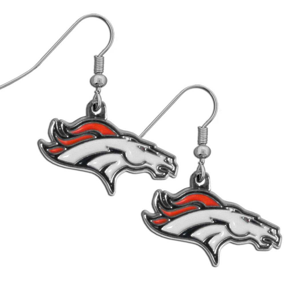 NFL Siskiyou Sports Womens Denver Broncos Chrome Dangle Earrings One Size Team Colors