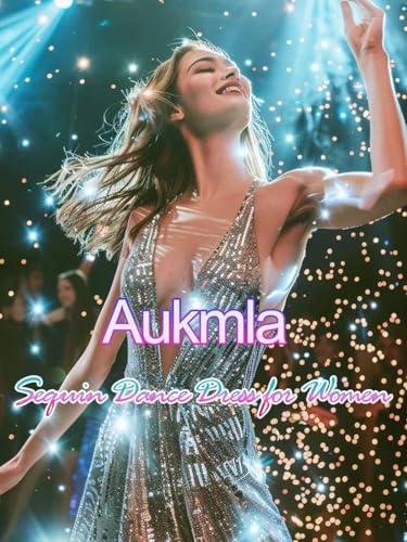 Aukmla Women Sparkly Sequin Fringe Mini Dress Sleeveless Latin Dance Tassel Dresses