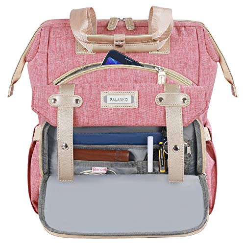FALANKO Backpack for Women,Wide Open Work Large USB Charging Port Student Bookbag for 15.6 Inch Laptop,Doctor Teacher Nurs...