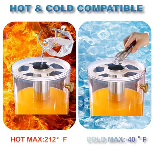 2.2 Gallon Drink Dispensers for Parties, Beverage Dispenser with Stand and Ice Shovel, Commercial Hot Cold Juice Dispenser...