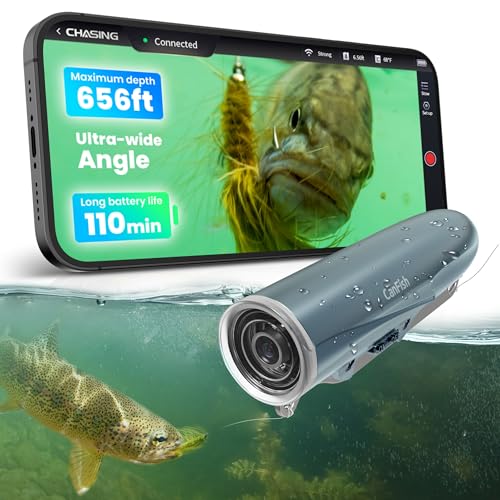 CanFish Fishing CamX Fishing Finders Camera, HD 1080P &136°Ultra-Wide-Angle,656FT ROV Waterproof Motion Sensing Segmented ...