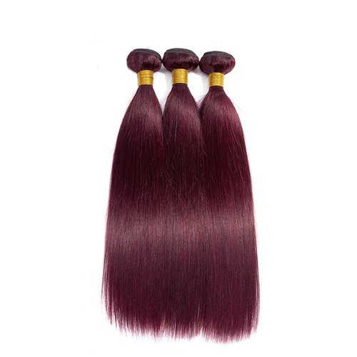 Habiliana Human Hair Bundles 16 18 20 Inch Burgundy 99J Straight Bundles Human Hair 100% Unprocessed Soft Sewn In with Double Drown Weft for Black Women