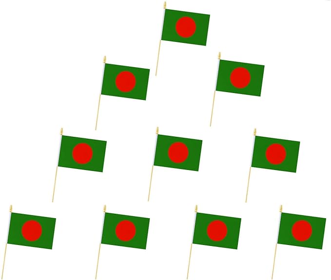 10 Pack Bangladesh Flags -BD Handheld Flag-Desktop Flag-5x8 In, Bengalese Mini Flag. Suitable For Party Decorations, Store...