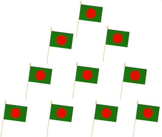 10 Pack Bangladesh Flags -BD Handheld Flag-Desktop Flag-5x8 In, Bengalese Mini Flag. Suitable For Party Decorations, Store...
