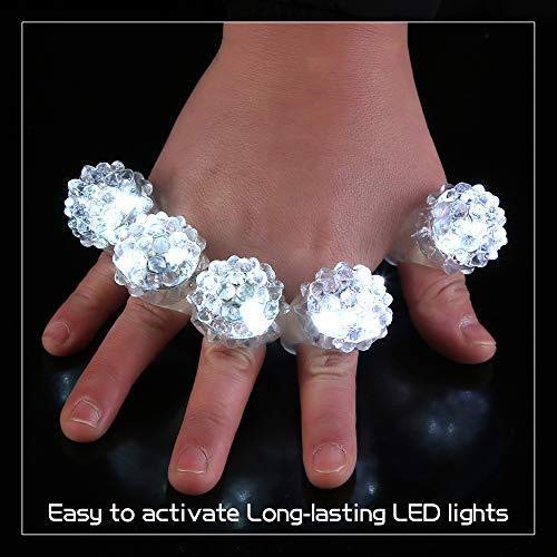 C&H Solutions Shining White Clear LED Flashing Jelly Bumpy Finger Rings (72 Ct)