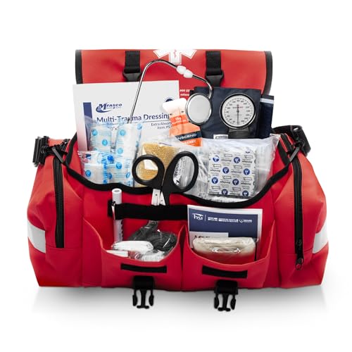 MFASCO First Aid Kit - Fully Stocked Portable Reflective Bag -First Responder Emergency Response Kit -for Natural Disaster...