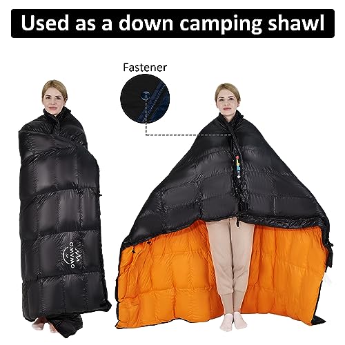 OMVMO -10°F 0°F 10°F 15°F Down Sleeping Bag for Adults,800/650 Fill Power,Ultralight Wearable 4 Season Cold Weather Rectan...