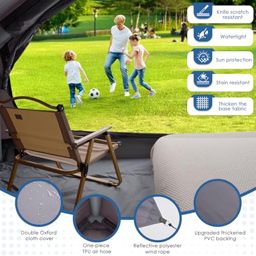 Inflatable Camping Tent with Electric Air Pump - 420D Heavy Duty Oxford - 5 Min Auto-Inflation - Panoramic Stargazing Skyl...