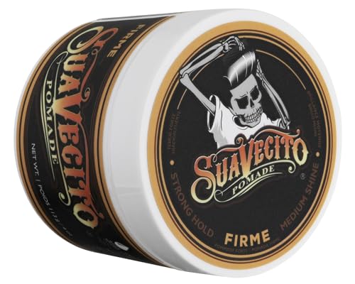 Suavecito Pomade Firme (Strong) Hold 4 oz, 1 Pack - Strong Hold Hair Pomade For Men - Medium Shine Water Based Wax Like Flake Fr
