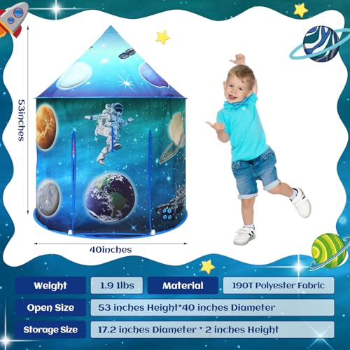 Kaivee Space World Play Tent Pop Up Kids Indoor Sensory Playhouse Children Foldable Kids Tent for Boys Girls Toddler as 3 ...