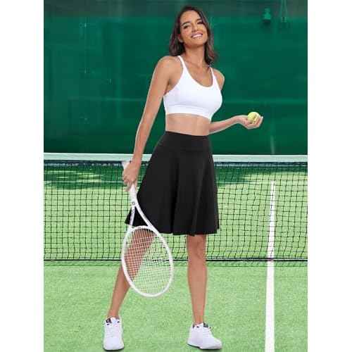 ANRABESS Knee Length Skorts Skirts for Women 2025 Summer High Waisted Golf Tennis Skirt Casual Travel Built-in Shorts Clothes