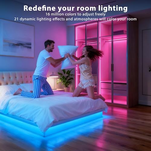 DAYBETTER LED Strip Lights 150 ft, Smart LED Lights for Bedroom, Bluetooth Led Light Strips with Remote, App Control, DIY ...