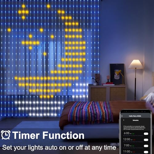 CCILAND Smart 800LED Curtain Lights 20Ft x 10Ft with App Programmable, Color Changing Dynamic Curtain String Lights Music ...